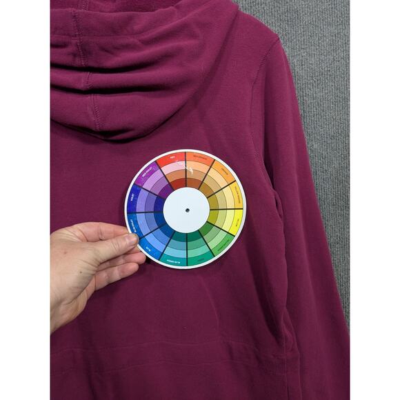 LL Bean Sweatshirt Top Women Medium Drawstring Cinch Waist Snap Tunic Plum - Picture 5 of 9